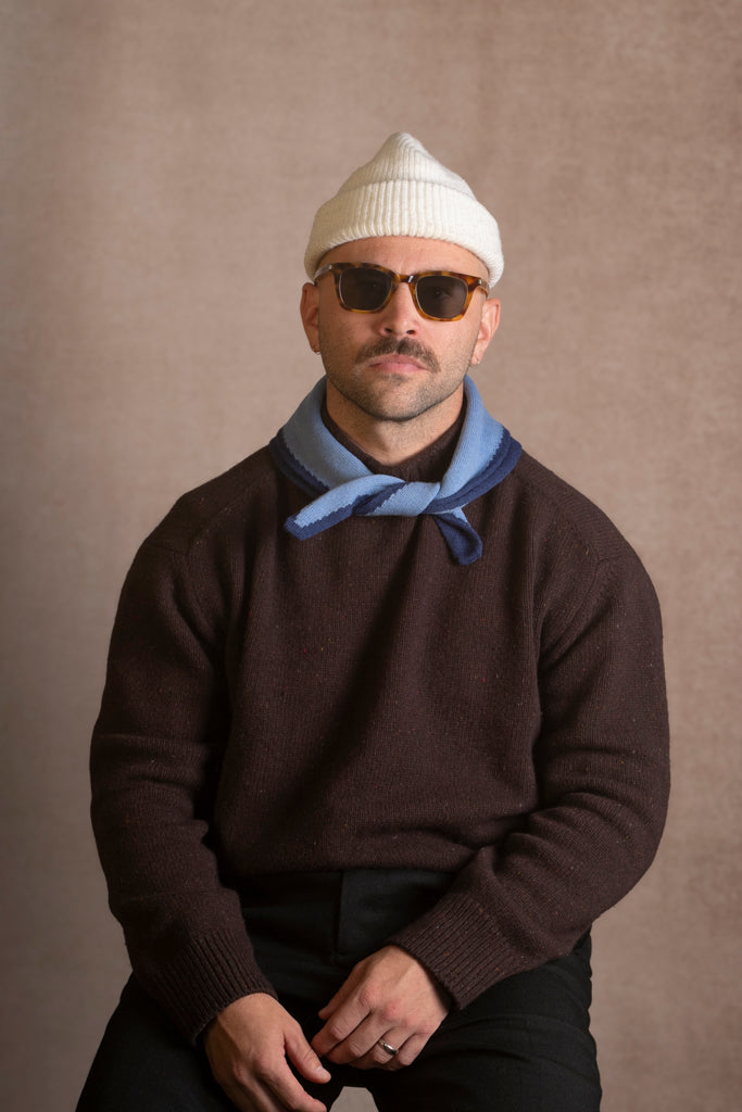 Pre-Order Style No. 302 - Border Diamond Scarf in Merino Wool
